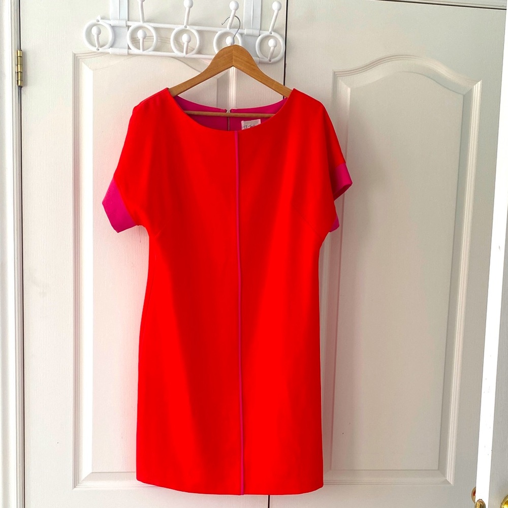 Elegant Red and Pink Mini Dress